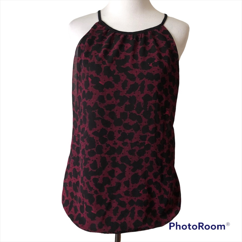 Express Blouse Cute Sleeveless Size Medium, Pink and black